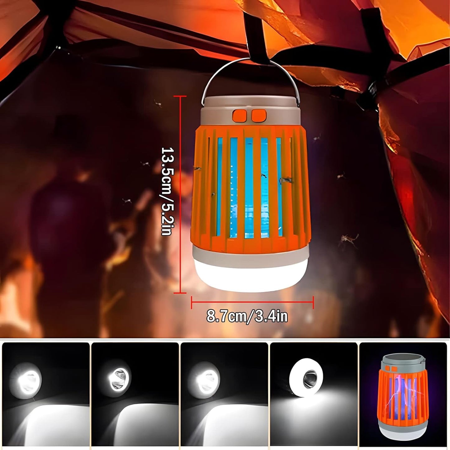 Frendorf | 3-in-1 elektrischer Mücken- und Insektenvernichter mit UV-Licht und Ventilator für die Innen- und Außeninsektenbekämpfung