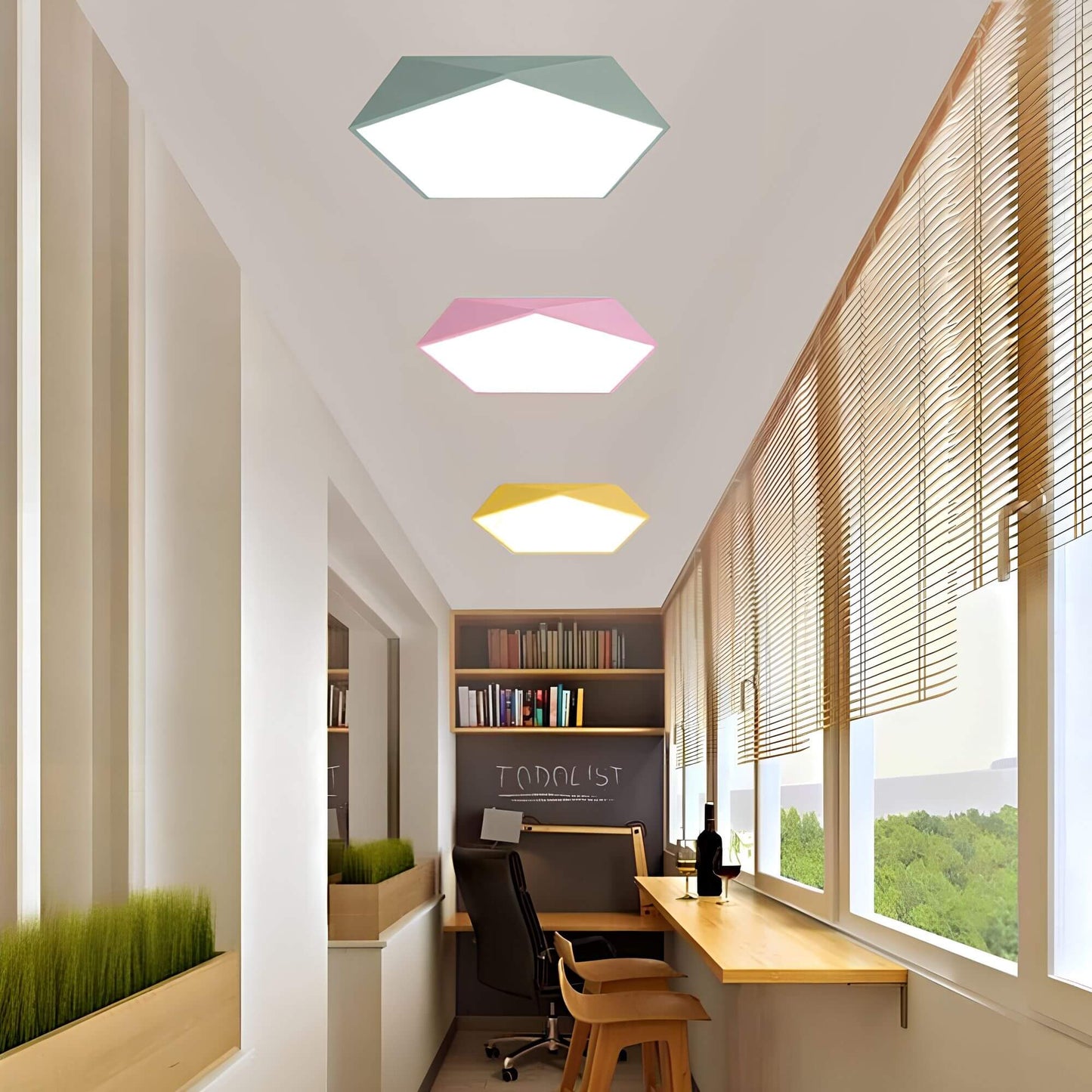 LED-Deckenlampe mit geometrischem Design