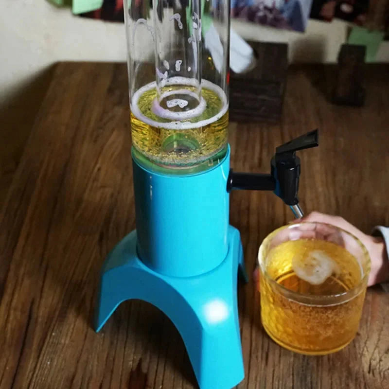Leuchtender Bier Tower Getränkespender Bierfass Mimosa Tower mit Licht