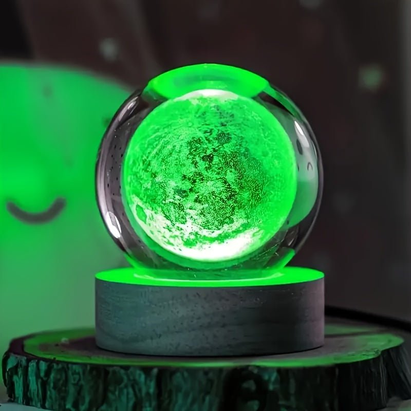 Frendorf | Lumisphere Nachttischlampe mit Holzfuß für eine magische Atmosphäre