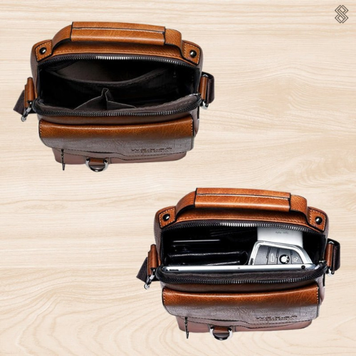 Frendorf | LeatherLux Elegante Lederschultertasche | Hochwertiges Design | Praktisch & Stilvoll für Alltag & Büro