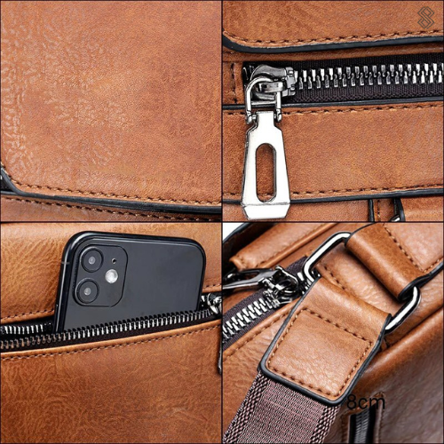 Frendorf | LeatherLux Elegante Lederschultertasche | Hochwertiges Design | Praktisch & Stilvoll für Alltag & Büro