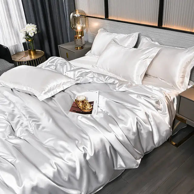 Frendorf | Luxe Uni-Satin-Bettbezug - SilkSerenity