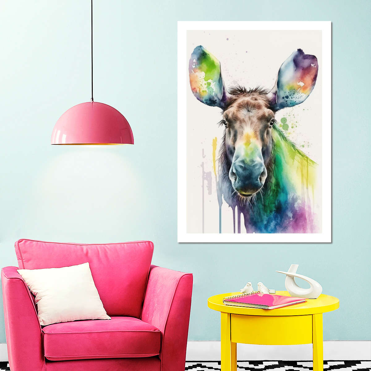 Frendorf | Majestätische Elch Aquarell Wandkunst