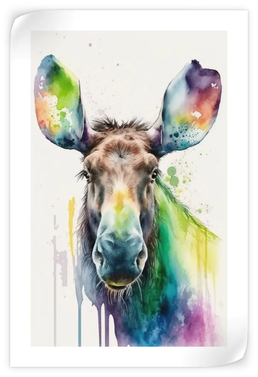 Frendorf | Majestätische Elch Aquarell Wandkunst