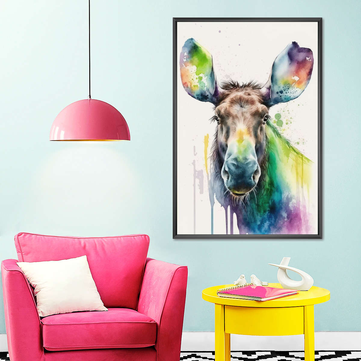 Frendorf | Majestätische Elch Aquarell Wandkunst