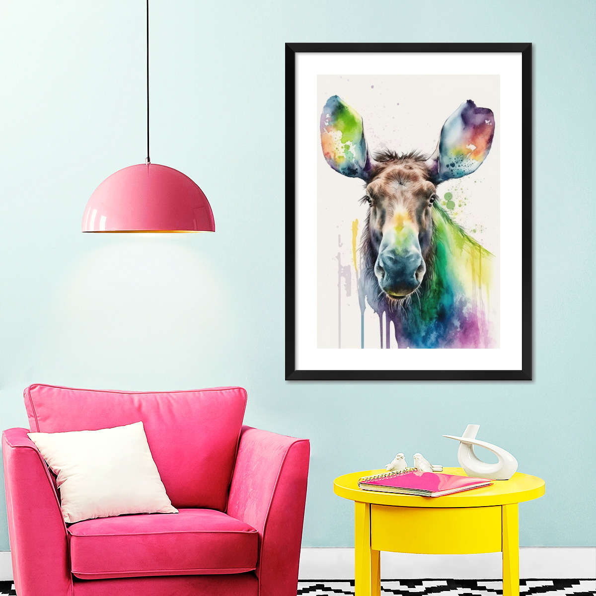 Frendorf | Majestätische Elch Aquarell Wandkunst