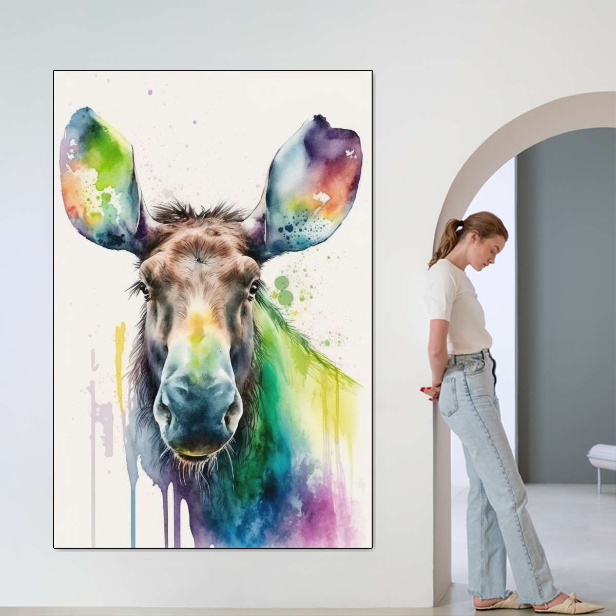 Frendorf | Majestätische Elch Aquarell Wandkunst