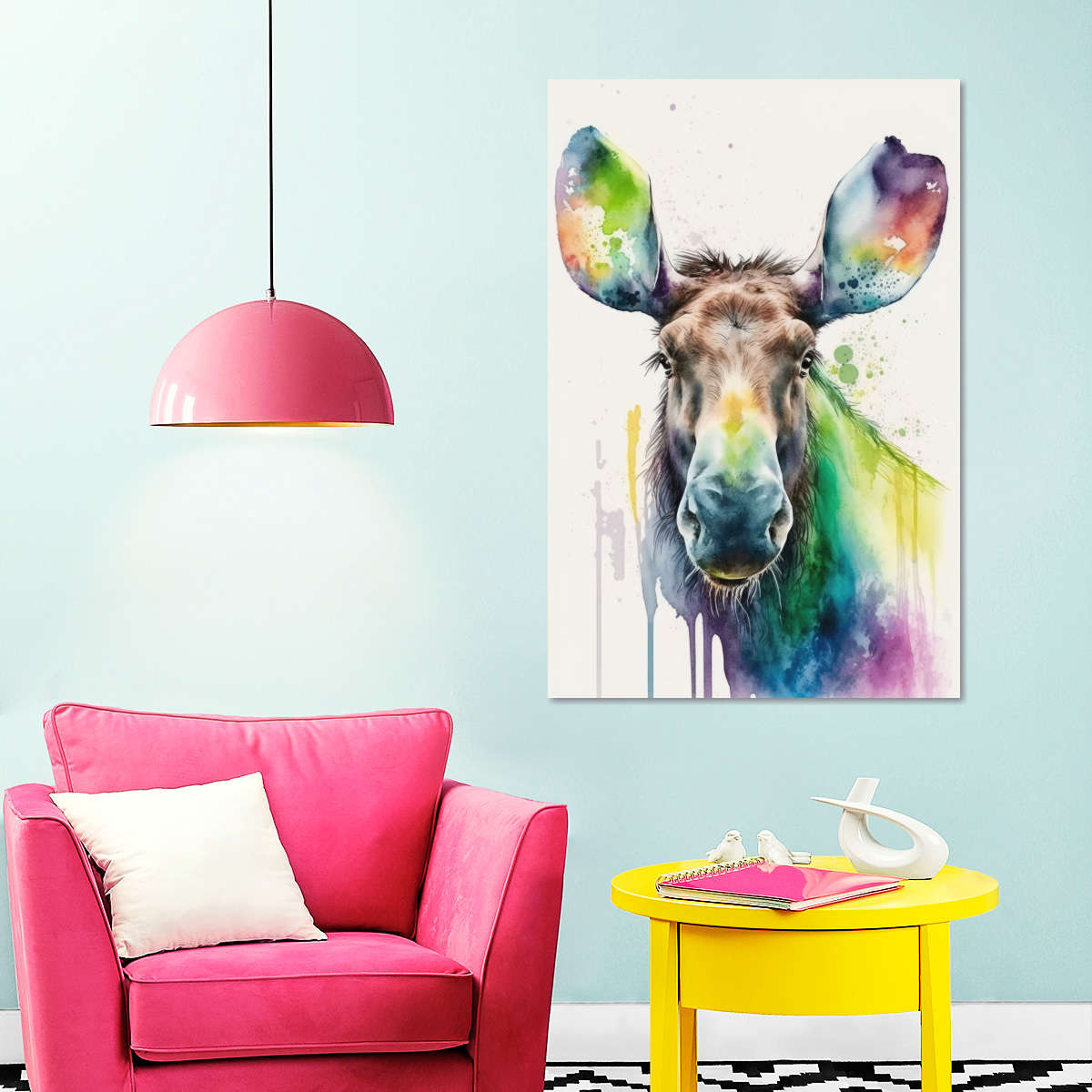 Frendorf | Majestätische Elch Aquarell Wandkunst