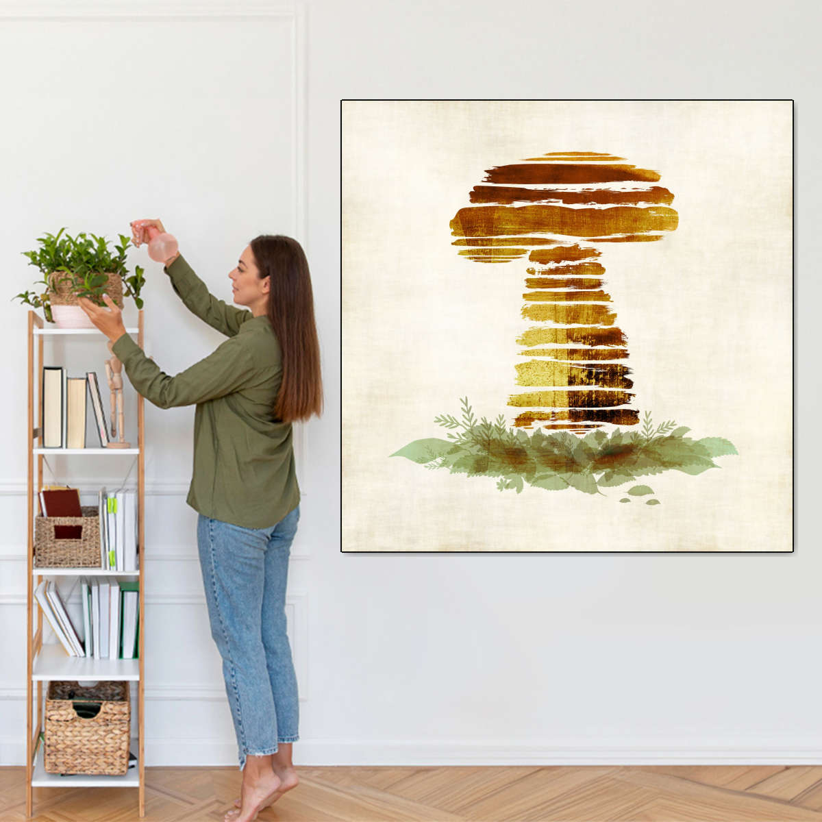 Frendorf | Gebürstete Pilz-Wandkunst