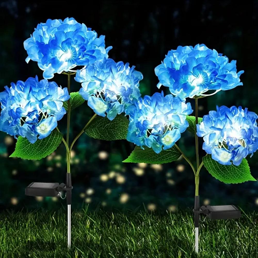 Royaleva Solar-Hortensien-Gartenlichter - Lebendige LED-Blumenstecker für die Außendekoration