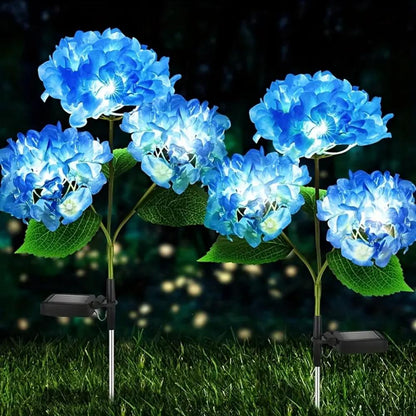Royaleva Solar-Hortensien-Gartenlichter - Lebendige LED-Blumenstecker für die Außendekoration