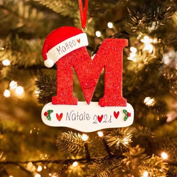 Frendorf | Personalisierte Weihnachts 24 Buchstaben Ornamente