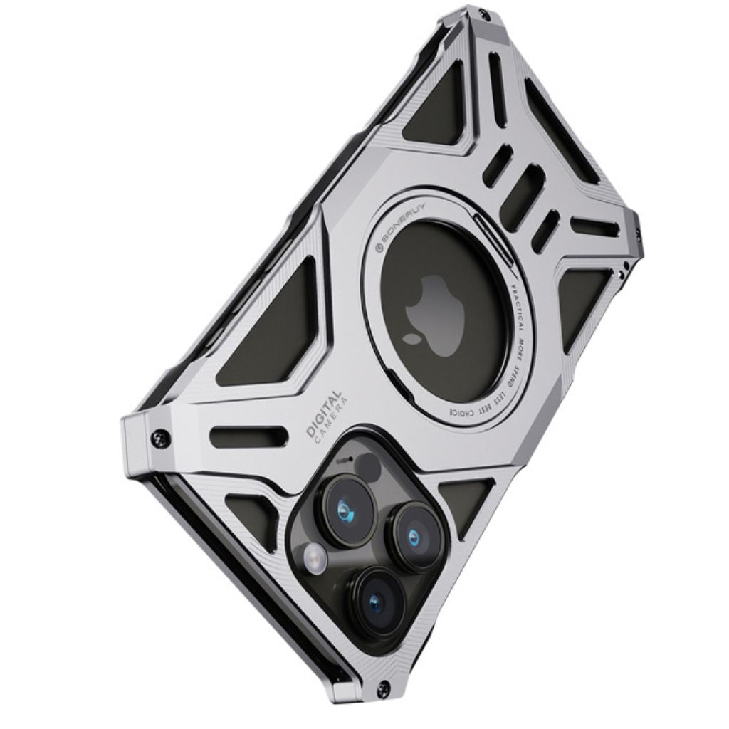 Frendorf | Magnetisches Metallgehäuse mit Standfuß für iPhone