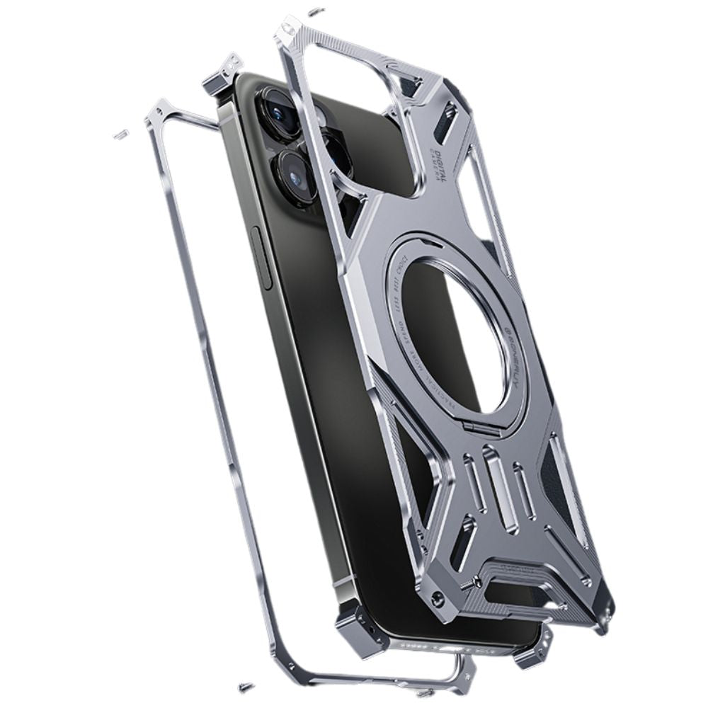 Frendorf | Magnetisches Metallgehäuse mit Standfuß für iPhone