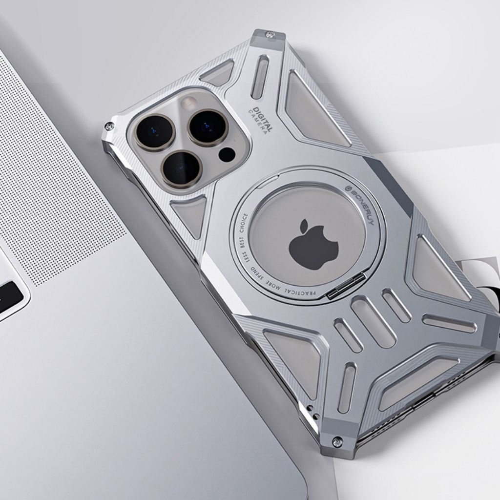 Frendorf | Magnetisches Metallgehäuse mit Standfuß für iPhone