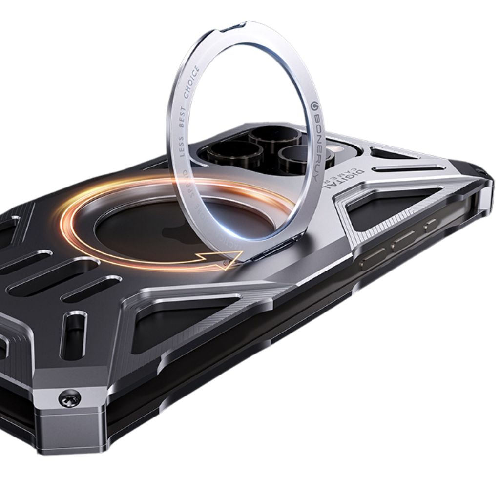 Frendorf | Magnetisches Metallgehäuse mit Standfuß für iPhone