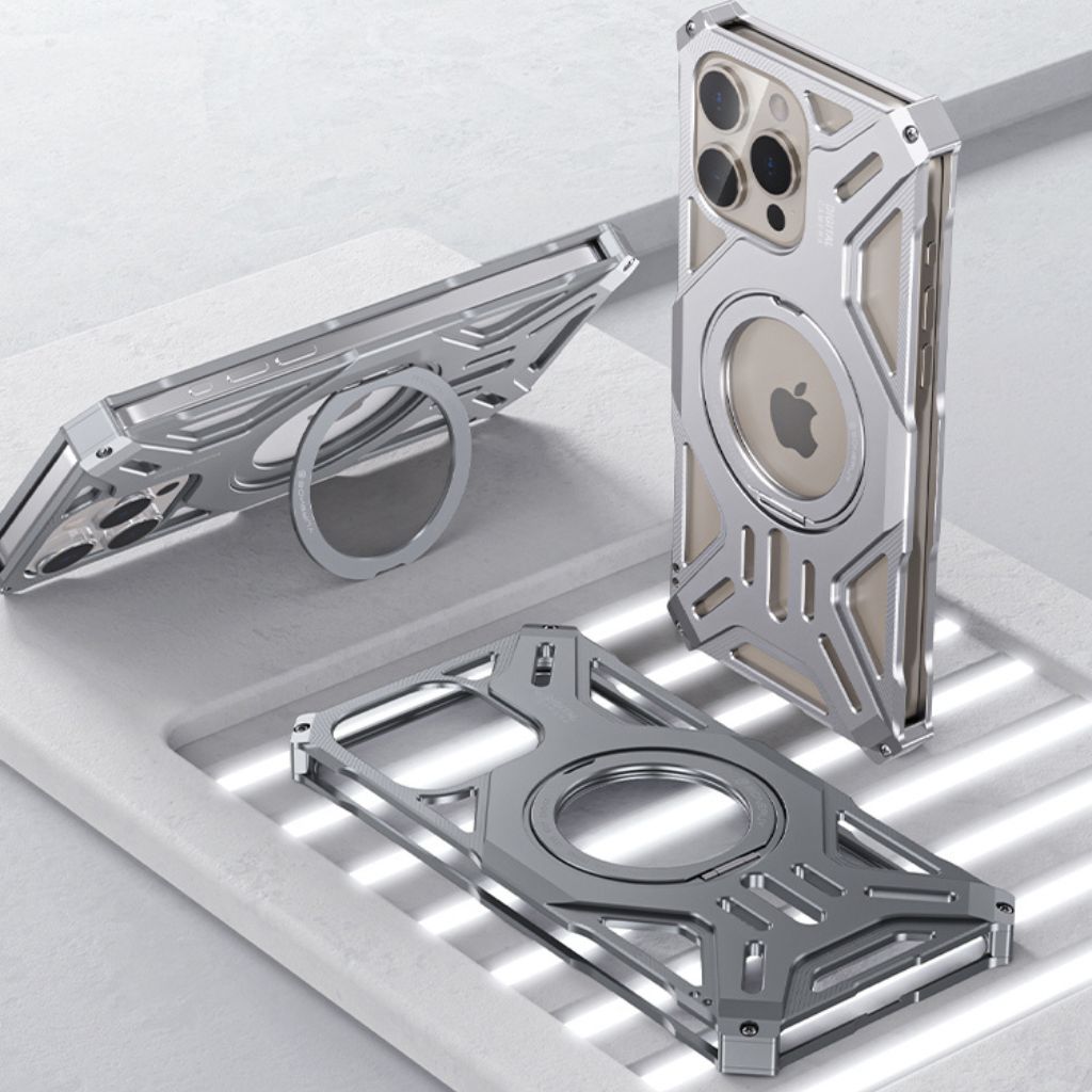 Frendorf | Magnetisches Metallgehäuse mit Standfuß für iPhone
