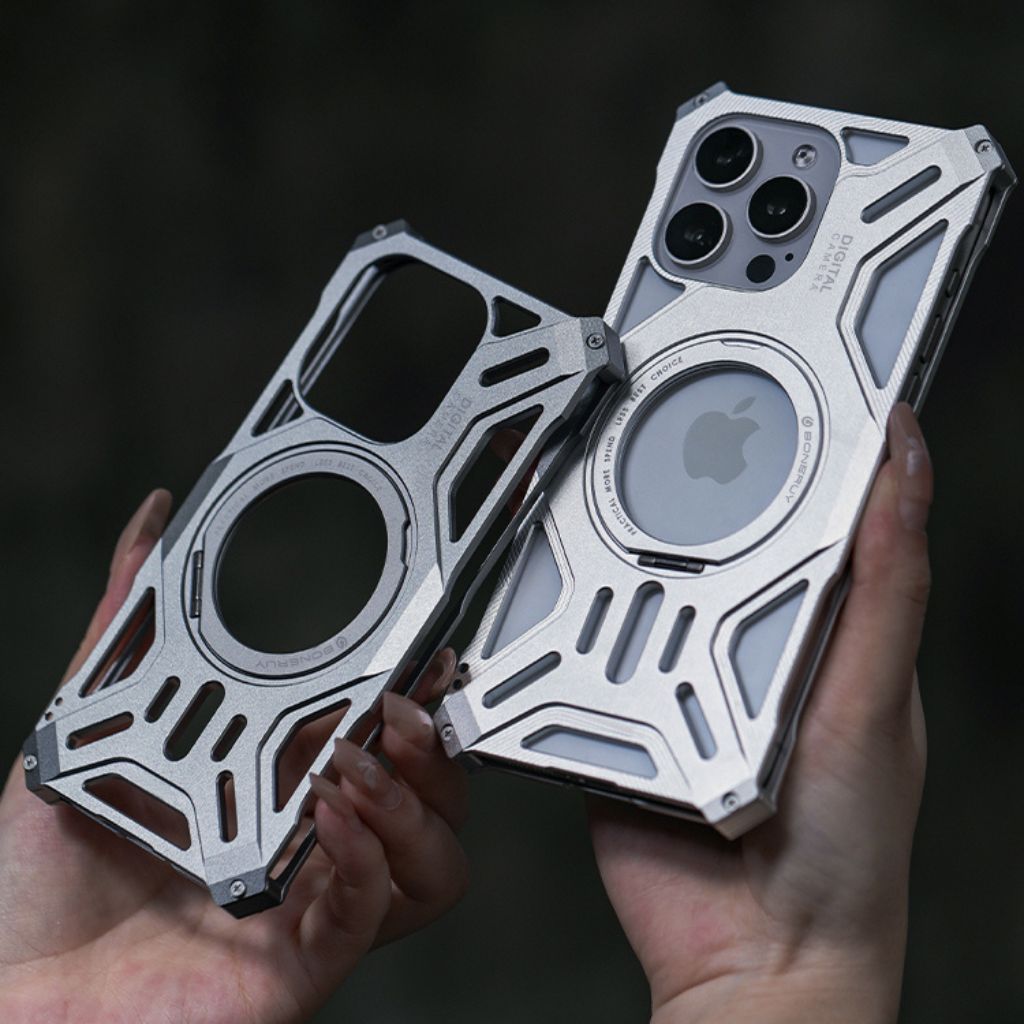 Frendorf | Magnetisches Metallgehäuse mit Standfuß für iPhone