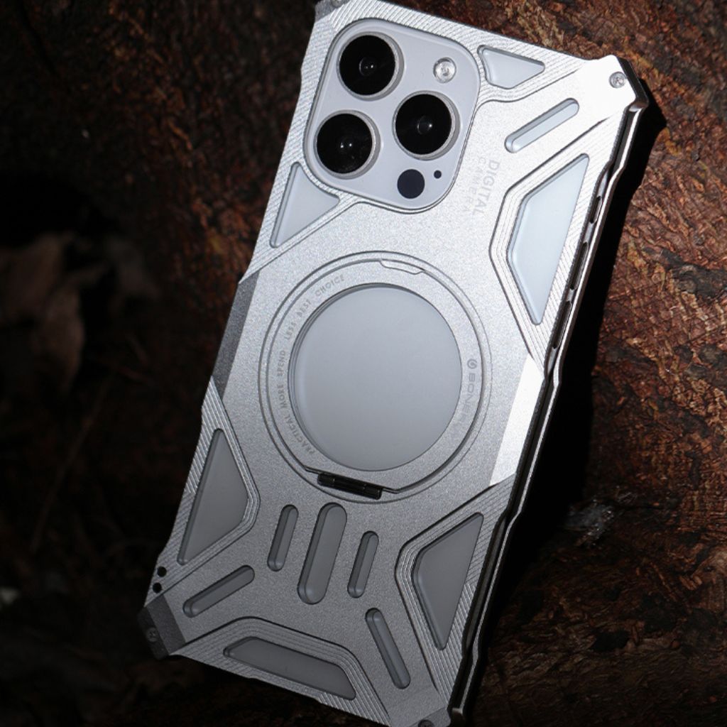 Frendorf | Magnetisches Metallgehäuse mit Standfuß für iPhone