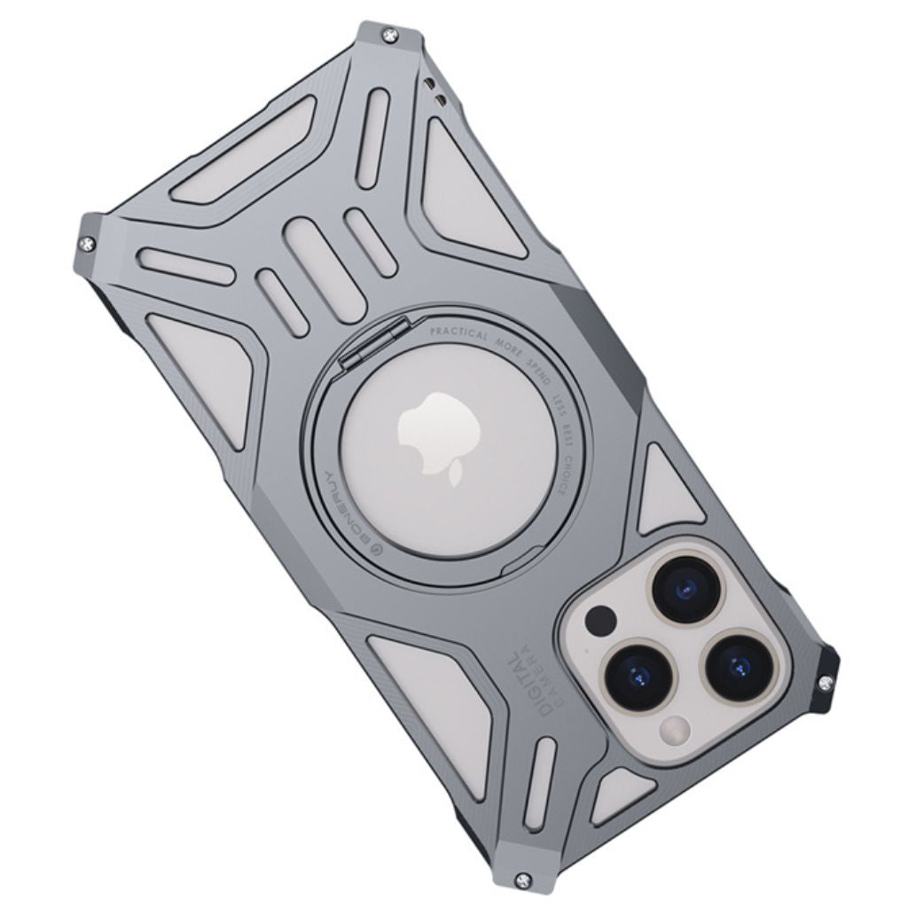 Frendorf | Magnetisches Metallgehäuse mit Standfuß für iPhone
