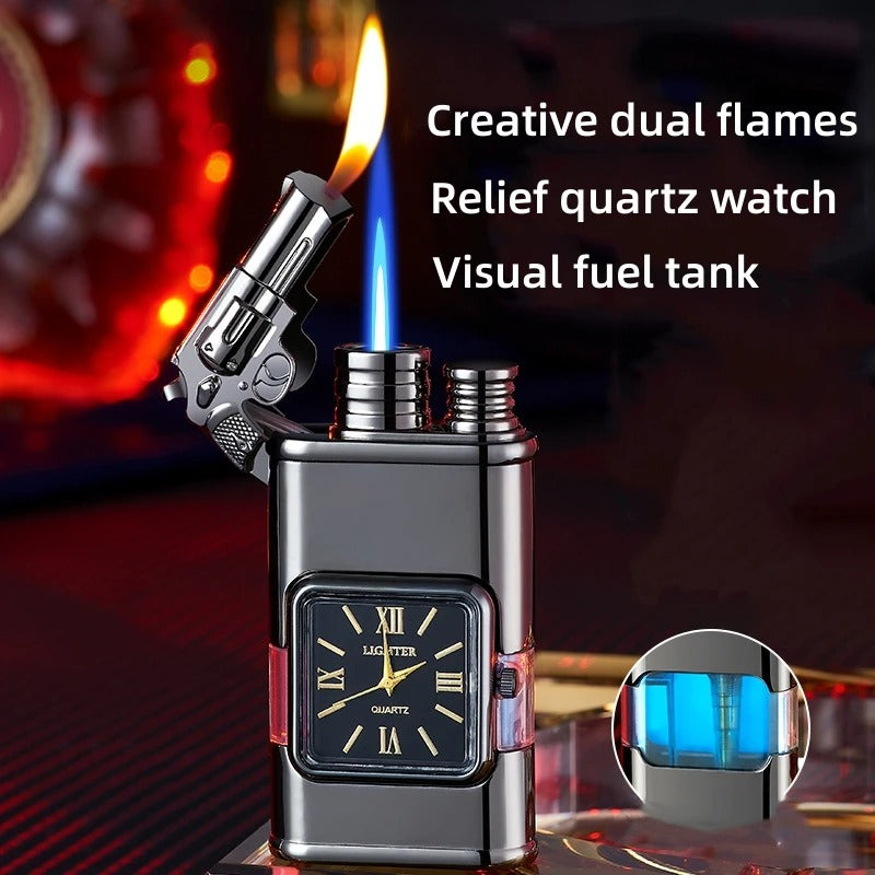 Frendorf | TwinFlame Turbo-Feuerzeug mit Quarzuhr