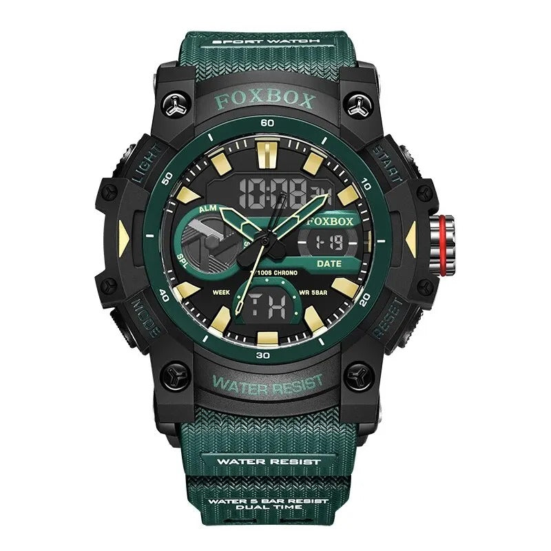 Frendorf | FoxBox: Robuste wasserdichte Chronograph Dual-Display-Uhr stoßfest
