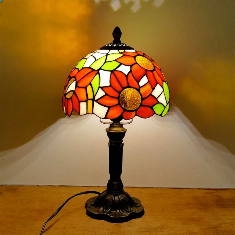 Frendorf | BaroqueGlow LED Tischlampe im Tiffany-Stil | Vintage Barock Design | Dekorative Leselampe