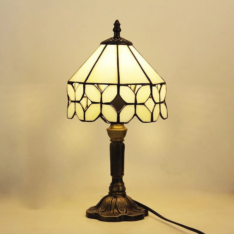 Frendorf | BaroqueGlow LED Tischlampe im Tiffany-Stil | Vintage Barock Design | Dekorative Leselampe