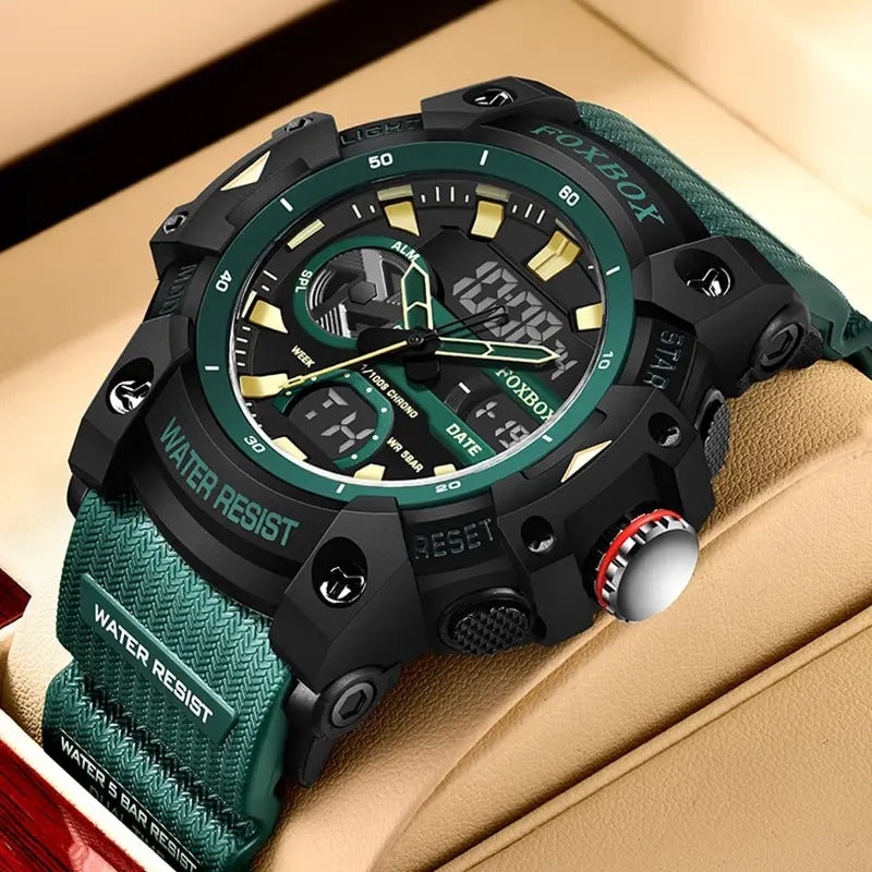 Frendorf | FoxBox: Robuste wasserdichte Chronograph Dual-Display-Uhr stoßfest