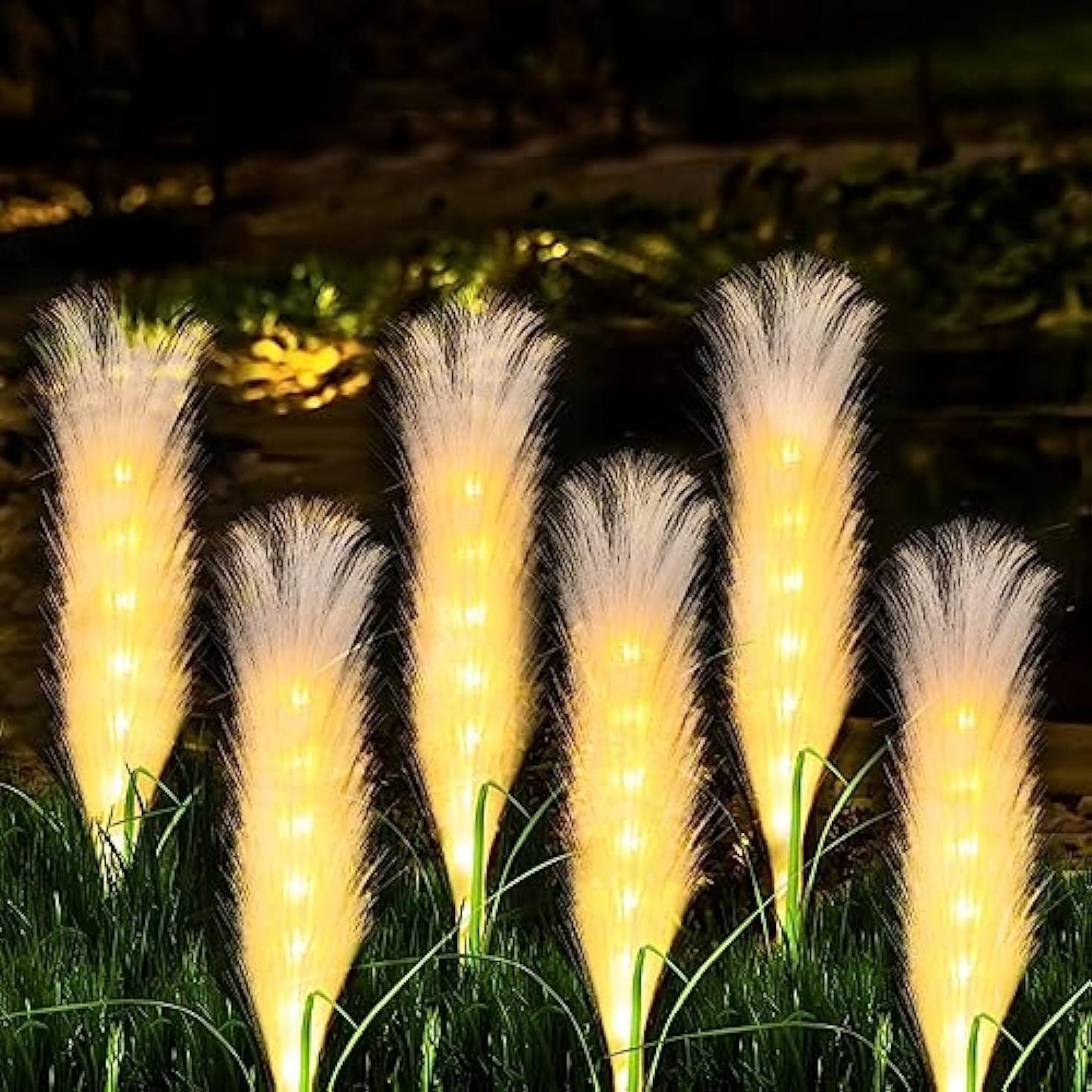 Frendorf | SolaraGlow Fiber Reed Solar Außenleuchte | Solar Gartenlampe | Wetterfest | Dekorativ & Energiesparend