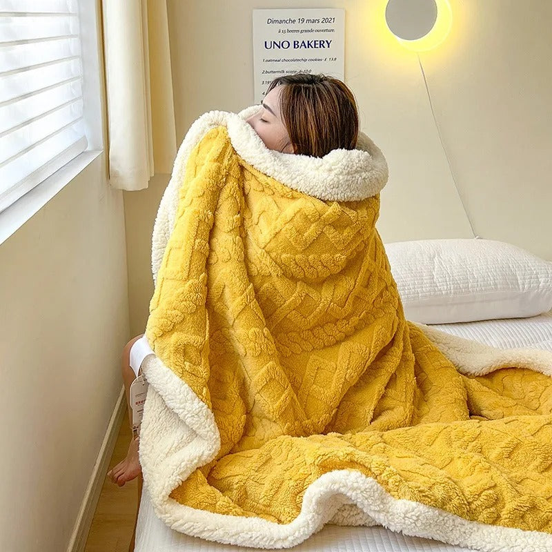 Frendorf | Luxusdecke – Warm und Bequem Lammwolldecke für den Winter