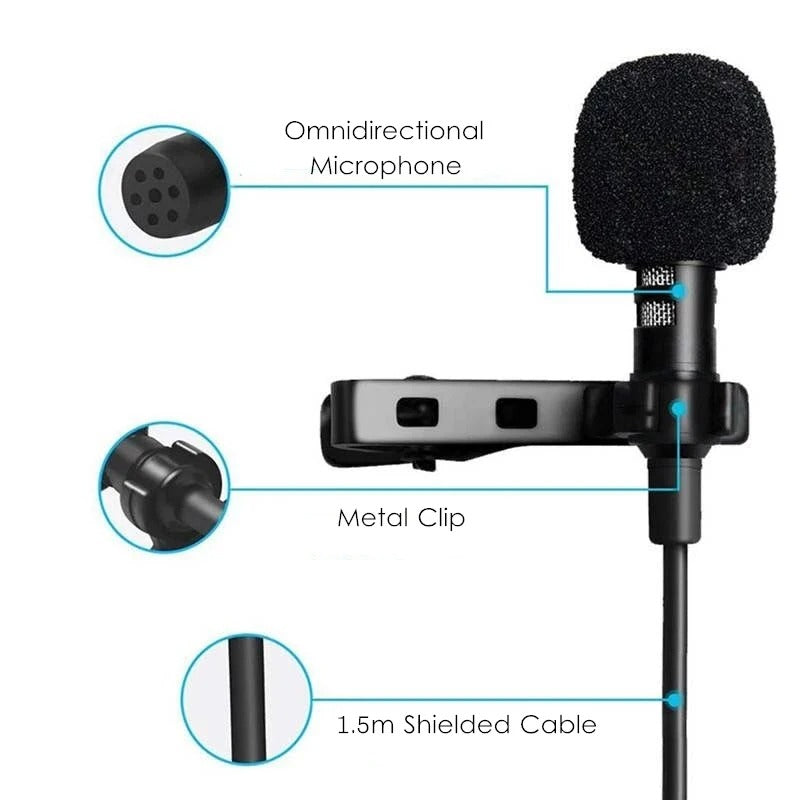 Frendorf | 3,5 mm Klinkenstecker oder USB Verkabeltes Mini Mikrofon - Professionelles Mikrofon für Laptops und Konferenzen