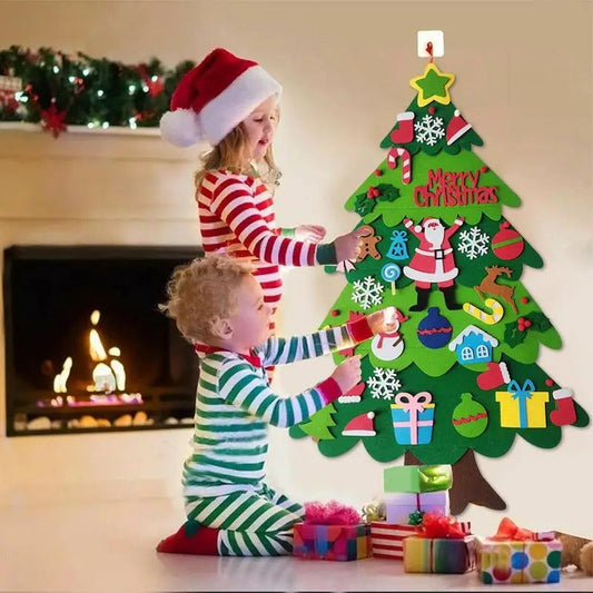 Frendorf ChristmasFelt | Interaktiver Montessori 3D Filz-Weihnachtsbaum | Sichere DIY Deko für Kinder