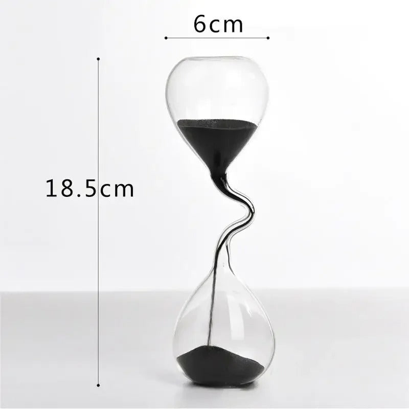 Kurvige schwarze Sanduhr | Glas