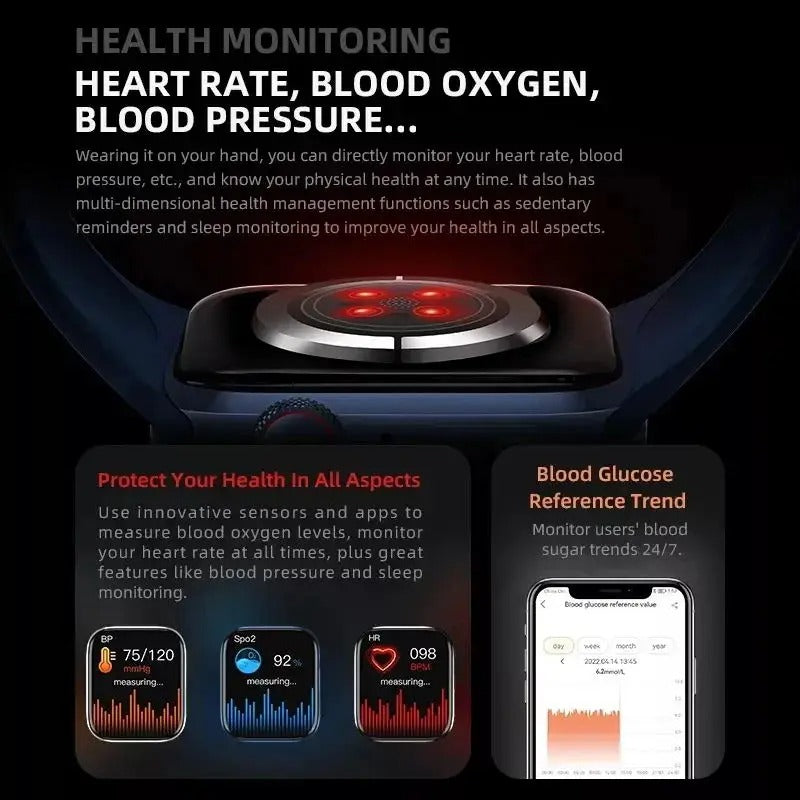 Frendorf | Motion GPS Smartwatch - Gesundheitsüberwachung Fitnessuhr mit Silikonarmband