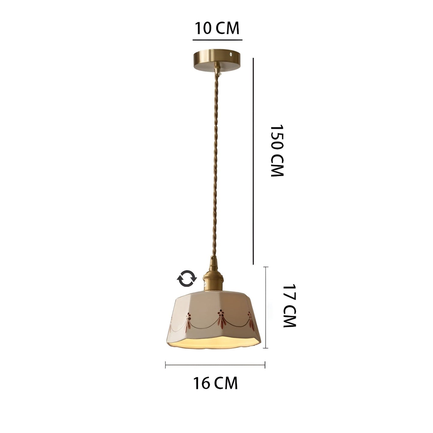 Frendorf | CeramiGlow – Elegante Pendellampe mit klassischem Muster aus Keramik