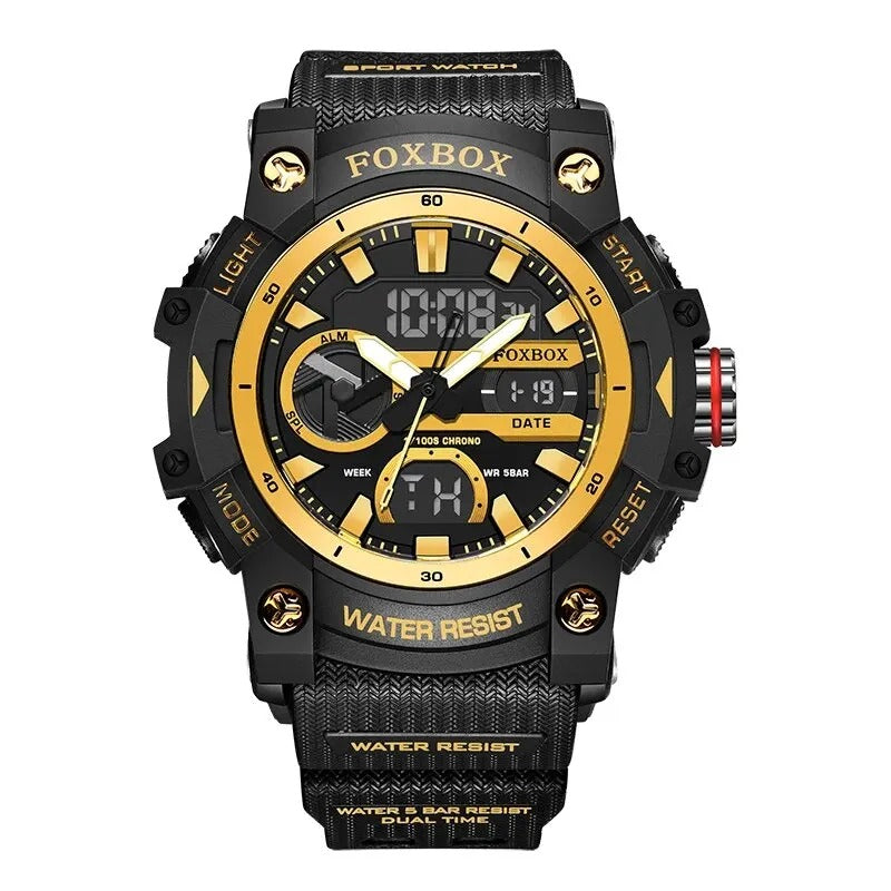 Frendorf | FoxBox: Robuste wasserdichte Chronograph Dual-Display-Uhr stoßfest