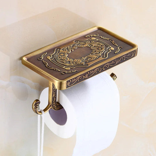 Frendorf | RegalHold - Toilettenpapierhalter im antiken Stil mit Regal