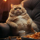 Frendorf | Fauler Kater Snacks essend Wandkunst