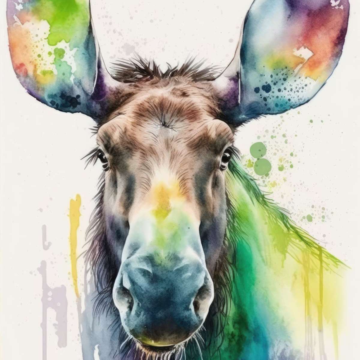 Frendorf | Majestätische Elch Aquarell Wandkunst