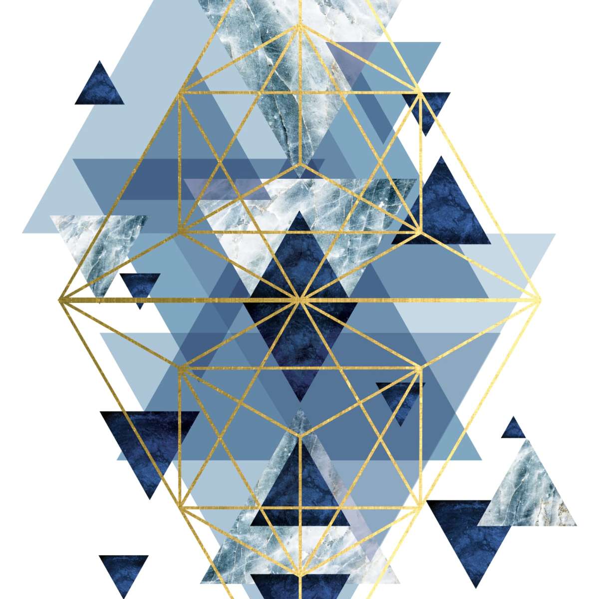 Frendorf | Marine Gold Geometrisch I Wandkunst