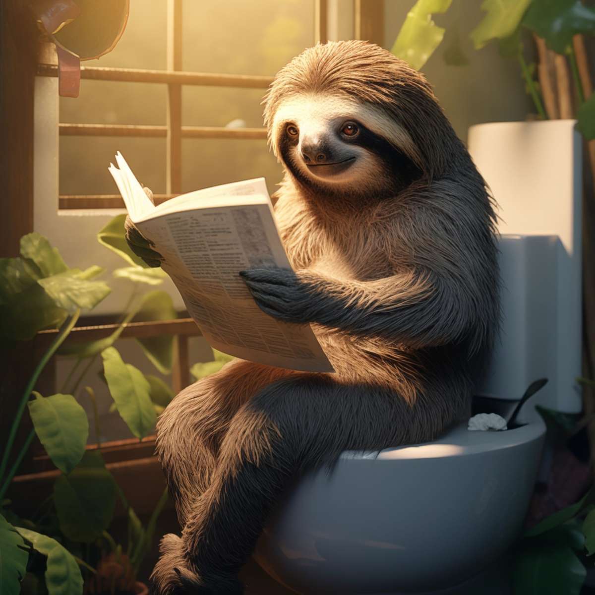 Frendorf | Faultier Toiletten Zeitung Wandkunst