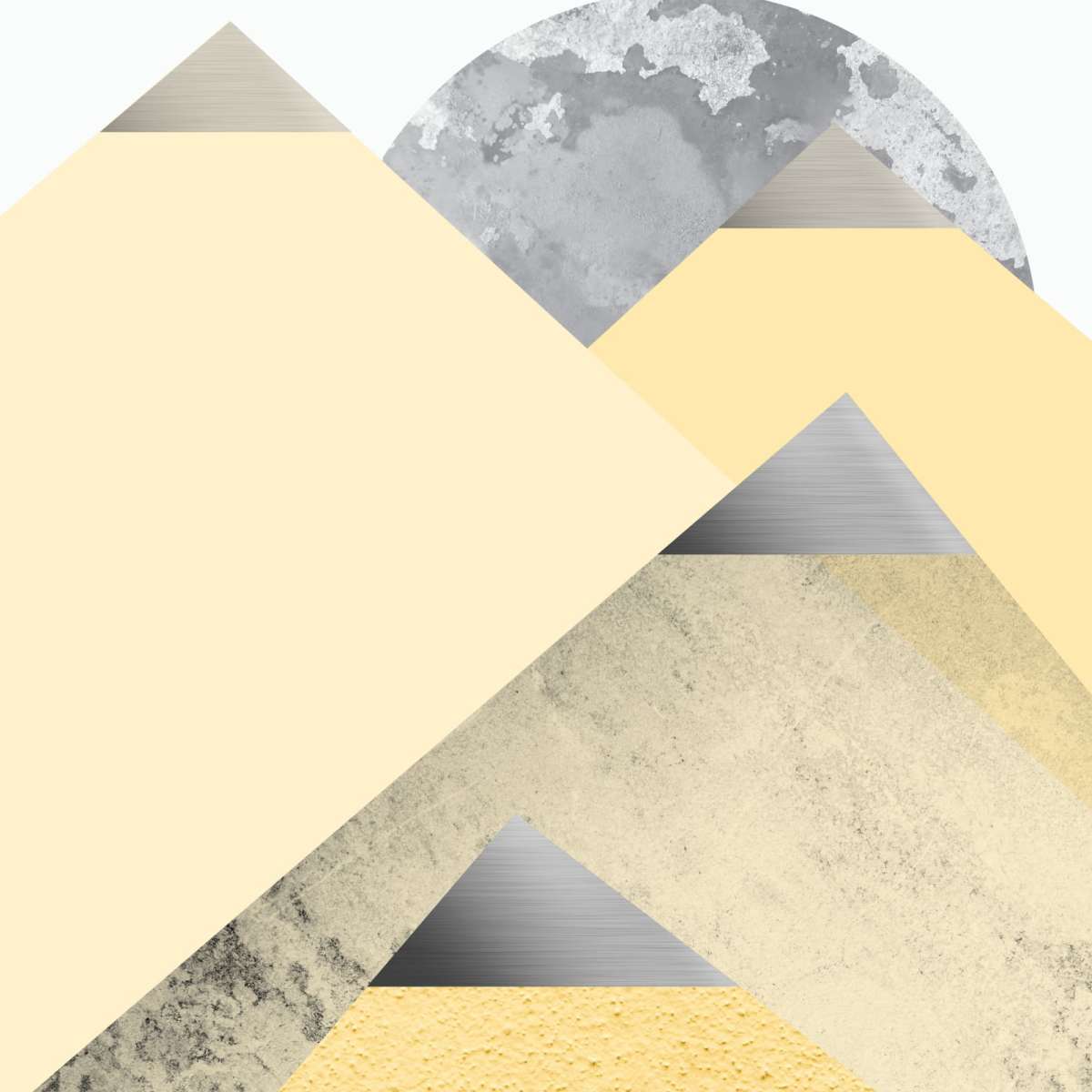 Frendorf | Gelb und Grau Berge II Wandkunst