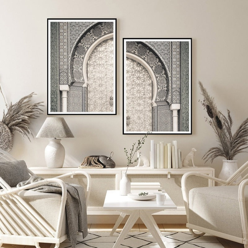 Moderne marokkanische Marrakesch Tür - Leinwand Wandkunst Druck