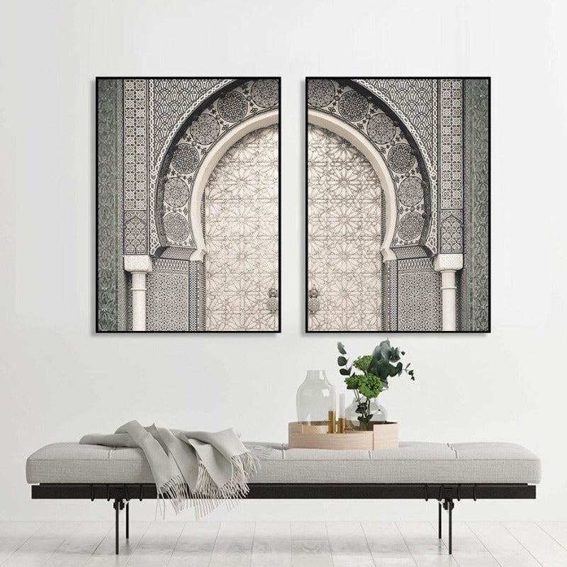 Moderne marokkanische Marrakesch Tür - Leinwand Wandkunst Druck