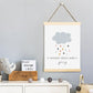Cartoon Sonne Wolke Regenbogen Kinderzimmer Dekor-Canvas Wandkunst Druck