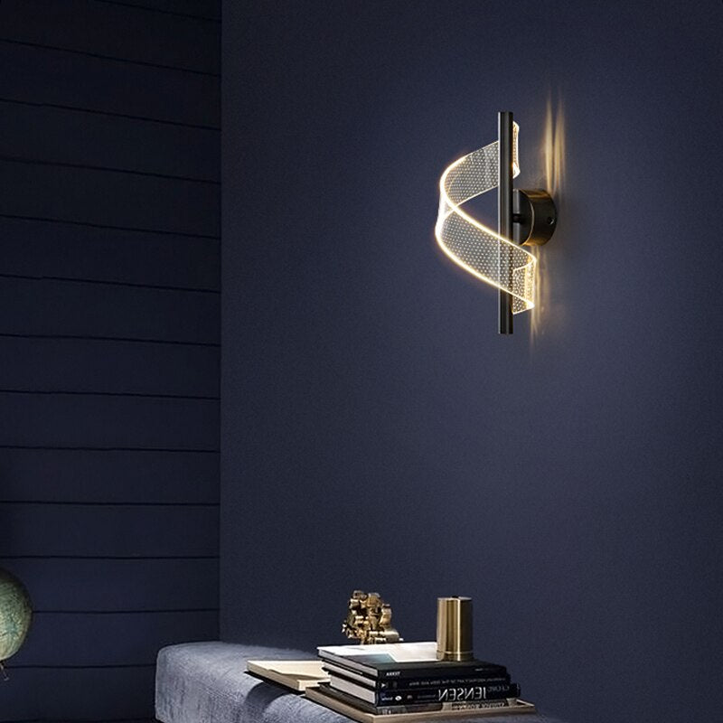 Luxus Glas Wandlampe mit Kerzenhalter