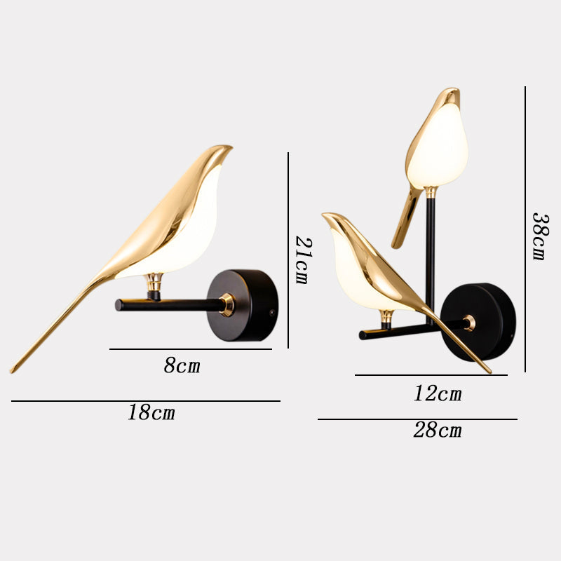 Frendorf | BirdLight Moderne LED Wandleuchte | Vogel Design Wandlampe | Einzigartiges Dekorlicht für Zuhause