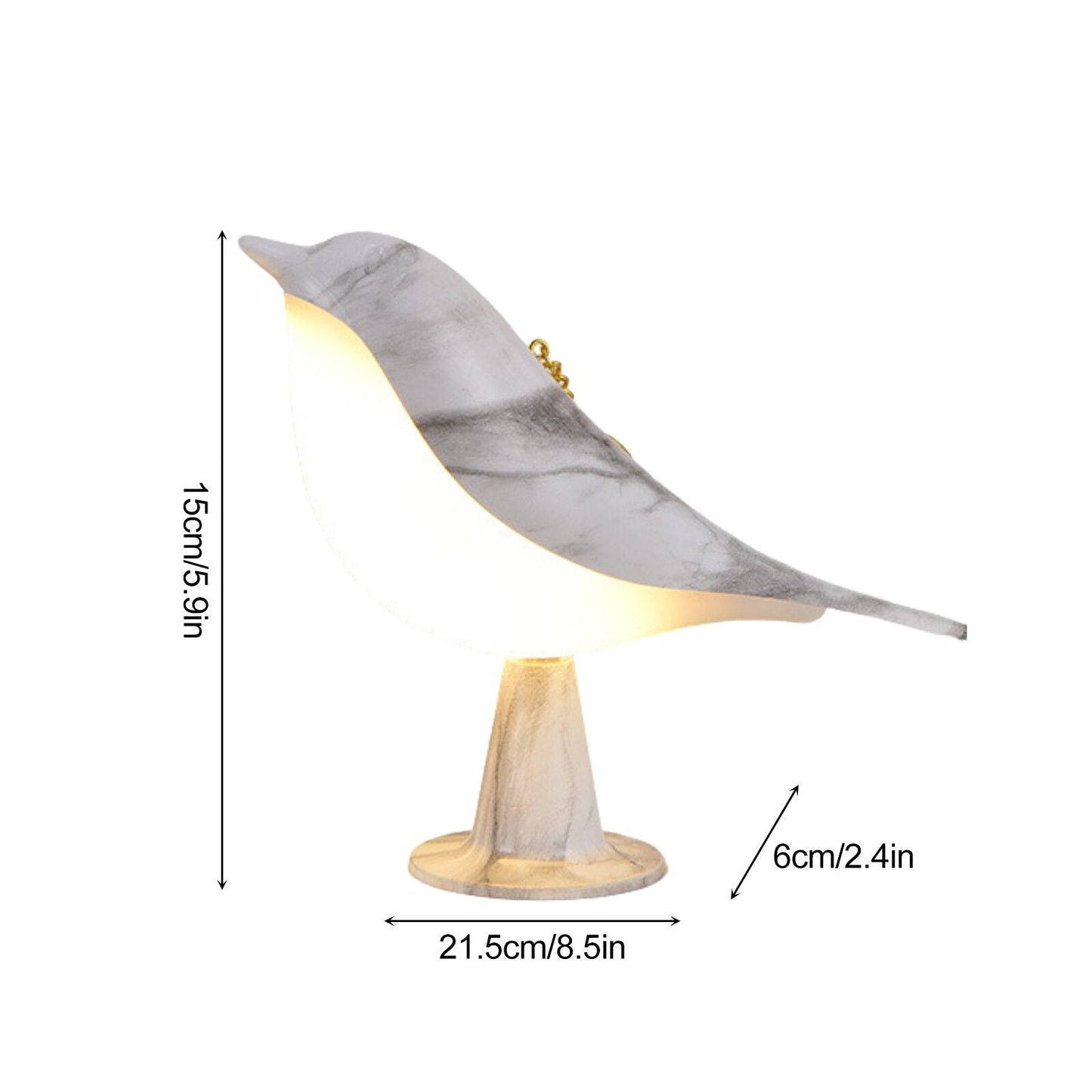 Frendorf | BirdGlow Dekorative Tischleuchte | Stilvolle Designer Lampe | Natürliche Materialien | Exklusive Deko für Zuhause